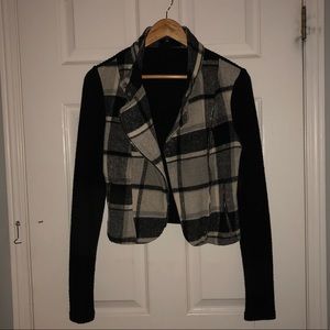 Grey plaid Fall sweater jacket